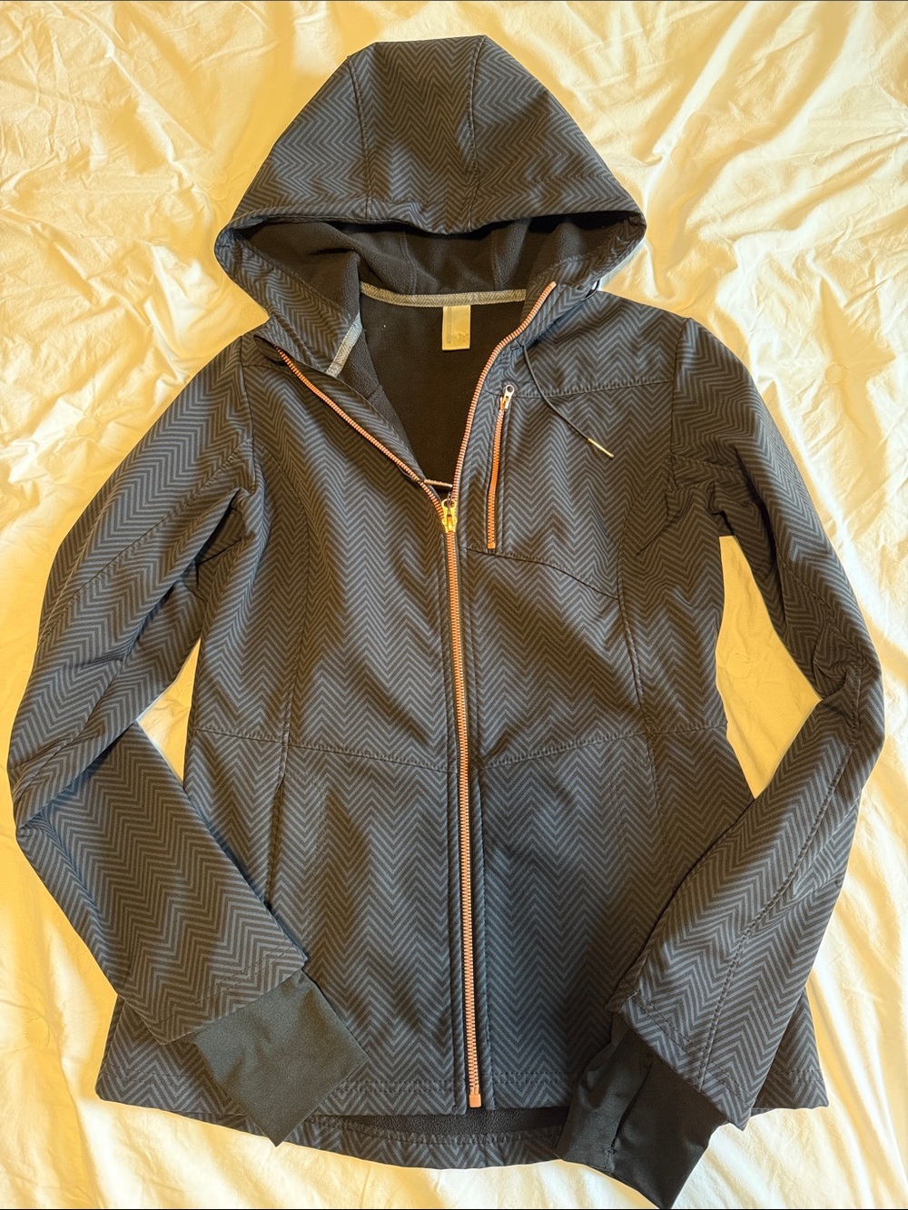 Mondetta Hooded Utility Jacket in Charcoal with Copper Trim